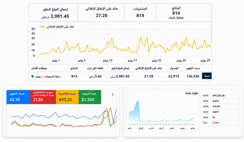 نتائج حملات المبيعات للمتجر اللكتروني